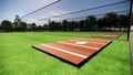 3D illustration of baseball and softball batting cages Royalty Free Stock Photo