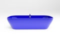 3D illustration of a bathtub in blue color