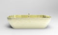 3D illustration of a bathtub in brass color