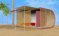 3D Illustration Beach Bungalow