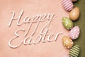 a beautiful colored eggs easter background Royalty Free Stock Photo