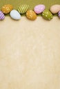A beautiful colored eggs easter background Royalty Free Stock Photo