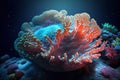 3D Illustration of a beautiful coral reef in the sea.