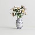 3d illustration of beautiful flowers in romantic vase isolated on white background Royalty Free Stock Photo