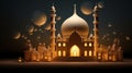 3D illustration of a beautiful Islamic mosque