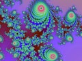 3D-Illustration of a beautiful zoom into the infinite mathematical mandelbrot set fractal