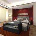 3D illustration bedroom Interior