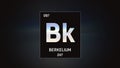Berkelium as Element 97 of the Periodic Table 3D illustration on grey background Royalty Free Stock Photo