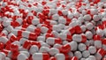3D illustration  Big Stack Of Red Medical Pills And Capsules Royalty Free Stock Photo