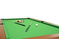 3D illustration Billiard balls on green table with billiard cue, Snooker, Pool game, Billiard concept