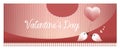 Web banner bird gives a balloon heart to a bird on pink background