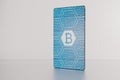 3D illustration of bitcoin displayed on futuristic bezel-free sm