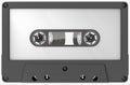 Black blank white audio cassette with sticker and label Royalty Free Stock Photo
