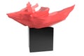 3D Illustration: Black Box with Red Wrapping Paper on the Top - Decoration Royalty Free Stock Photo