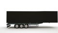 3d illustration of a black car trailer isolated on a white background. Royalty Free Stock Photo