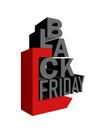 3d illustration of Black Friday sale advertisement text