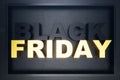 3D illustration Black Friday, sale message for shop. Business shopping store banner for Black Friday. 3D text. Black Royalty Free Stock Photo