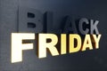 3D illustration Black Friday, sale message for shop. Business shopping store banner for Black Friday. 3D text. Black Royalty Free Stock Photo