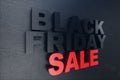 3D illustration Black Friday, sale message for shop. Business shopping store banner for Black Friday. 3D text. Black Royalty Free Stock Photo