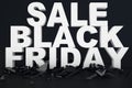 3D illustration Black Friday, sale message for shop. Business shopping store banner for Black Friday. 3d text in black Royalty Free Stock Photo