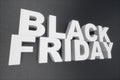 3D illustration Black Friday, sale message for shop. Business shopping store banner for Black Friday. 3d text in black Royalty Free Stock Photo