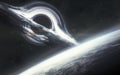 3D illustration of Black hole absorbing light in deep space. 5K realistic science fiction art. Elements of image provided by Nasa Royalty Free Stock Photo