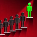 Leadership and success concept - Human figures on a stair Royalty Free Stock Photo