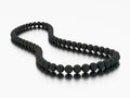 3D illustration black pearl necklace beads