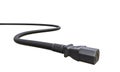 3d illustration of a black power cable Royalty Free Stock Photo