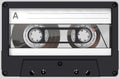 Black and transparent audio cassette with sticker and label Royalty Free Stock Photo
