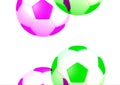 3d illustration of a black and white soccer ball with an afterimage effect