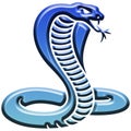 3d illustration of blue cobra snake coiled and ready to strike, isolated on white background Royalty Free Stock Photo