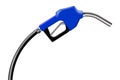 3D illustration blue fuel nozzle on a white