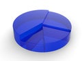 3D Illustration - blue glas pie chart