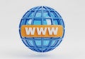 3D Globe with WWW Symbol Icon â Internet, Browser, and Web Network Illustration Royalty Free Stock Photo