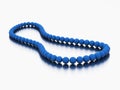 3D illustration blue pearl necklace beads