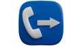 A 3D Illustration Of Blue Phone Outgoing Call Royalty Free Stock Photo