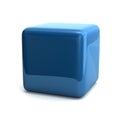 3D illustration blue plastic block cube concept on white background