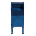 3d illustration of blue public mailbox isolated on black background