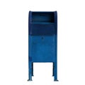 3d illustration of blue public mailbox isolated on black background