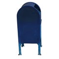 3d illustration of blue public mailbox isolated on black background