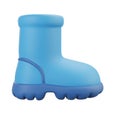3d illustration of blue rain boot side view Royalty Free Stock Photo