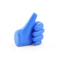 3d illustration of blue thumb up