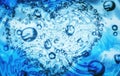 3d illustration of blue water drops splashing in heart shape Royalty Free Stock Photo