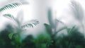 Background with blurred green tropical leaves Royalty Free Stock Photo