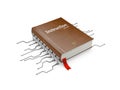 3d Illustration of book with electronic integrated chip