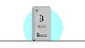 Boron. Element of the periodic table of the Mendeleev system Royalty Free Stock Photo