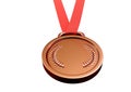 A 3d illustration of a brass medal