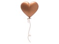 3D illustration bronze balloon heart