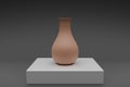 3d illustration of a brown clay vase